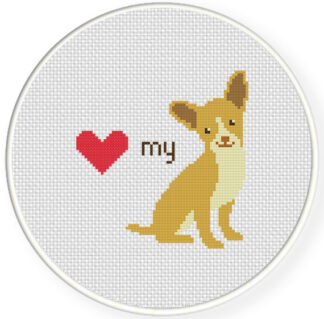 Love My Chihuahua Cross Stitch Pattern