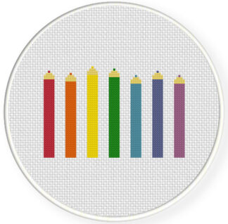 Charts Club Members Only: Rainbow Pencils Cross Stitch Pattern