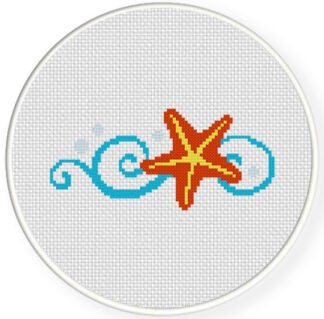 Charts Club Members Only Starfish on Waves Cross Stitch Pattern