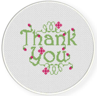 Thank You Cross Stitch Pattern