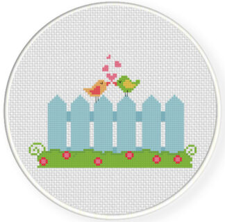 Charts Club Members Only: Bird Fence Cross Stitch Pattern