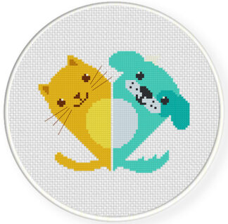 Charts Club Members Only: Cat Love Dog Cross Stitch Pattern
