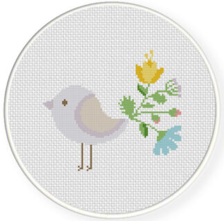 Charts Club Members Only: Flower Bird Cross Stitch Pattern