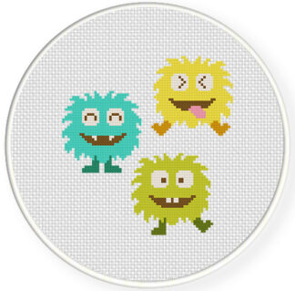 Charts Club Members Only: Fluffy Monster Friends Cross Stitch Pattern