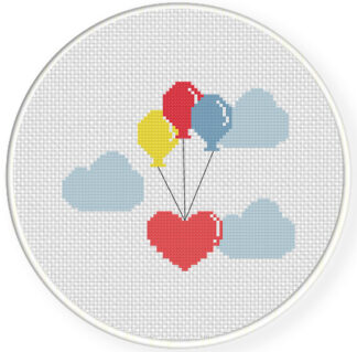 Flying Hearts Cross Stitch Pattern