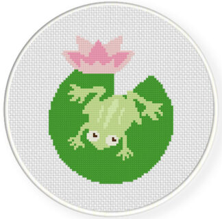 Frog on Lily Cross Stitch Pattern