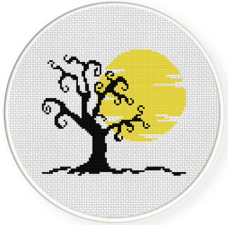 Halloween Tree Cross Stitch Pattern