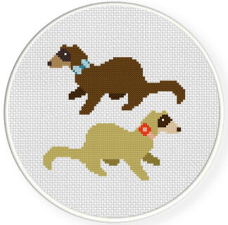 Mr. and Mrs. Ferret Cross Stitch Pattern
