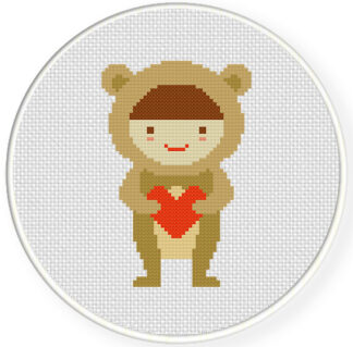 Bear Heart Cross Stitch Pattern