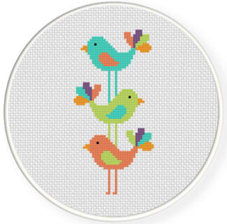 Bird Stack Cross Stitch Pattern