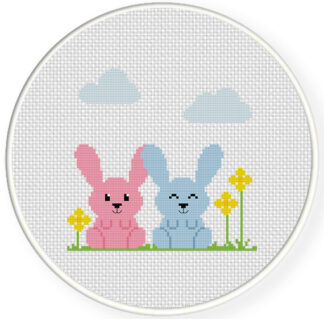 Charts Club Members Only: Cutie Bunnies Cross Stitch Pattern