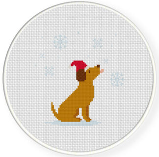 Dog in the Snow Cross Stitch Pattern
