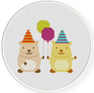 Hamster Party Cross Stitch Pattern