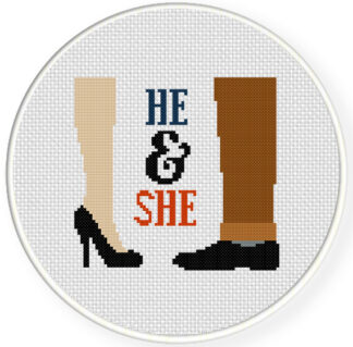 He & She Cross Stitch Pattern
