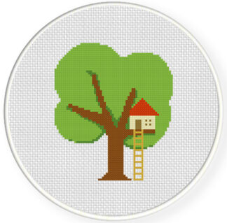 Little Tree House Cross Stitch Pattern