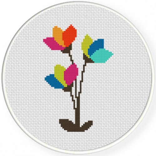 Modern Flowers Cross Stitch Pattern – Daily Cross Stitch