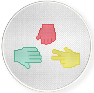 Rock Paper Scissors Cross Stitch Pattern