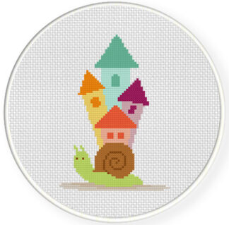 Snail VIllage Cross Stitch Pattern