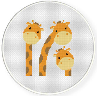 Three Giraffes Cross Stitch Pattern