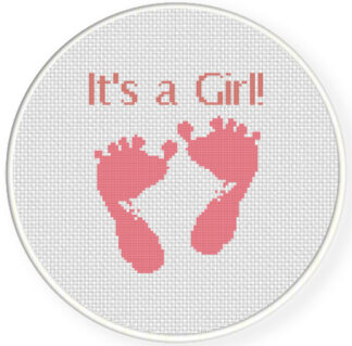 Baby Girl Feet Cross Stitch Pattern