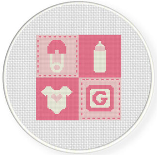 Charts Club Members Only Baby Girl Quilt Cross Stitch Pattern