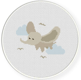 Flying Dumbo Cross Stitch Pattern