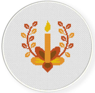 Charts Club Members Only: Foliage Candle Cross Stitch Pattern