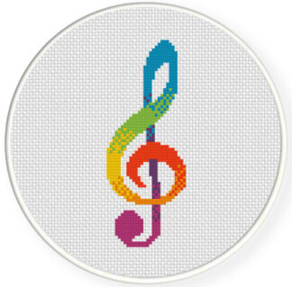 Colorful Clef Cross Stitch Pattern