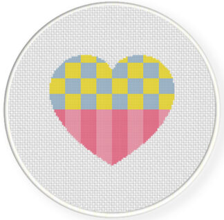 Charts Club Members Only: Heart Checkered Pattern Cross Stitch Pattern
