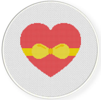 Heart With Ribbon Cross Stitch Pattern