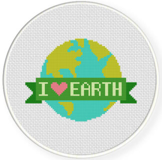 I Love Earth Cross Stitch Pattern