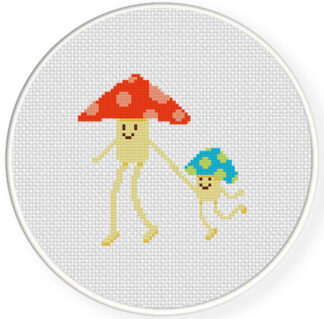 Mushroom Walk Cross Stitch Pattern