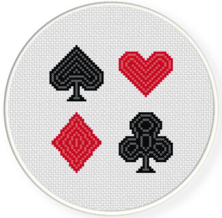 Spade-Heart-Diamond-Club Cross Stitch Pattern