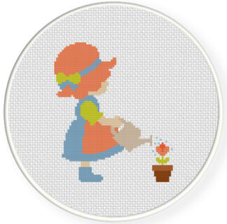 Sue Bonnet Gardener Cross Stitch Pattern