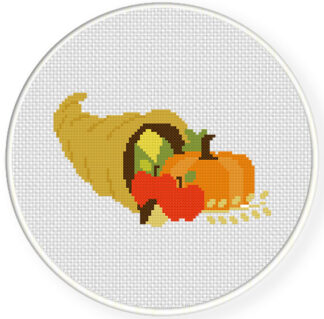 Thanksgiving Cornucopia Cross Stitch Pattern