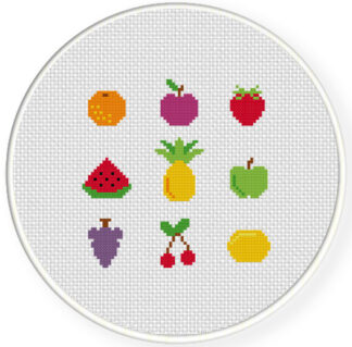 Tiny Fruits Cross Stitch Pattern