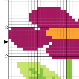 Big Flat Flowers Cross Stitch Pattern – Daily Cross Stitch