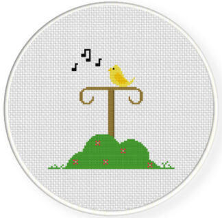 Bird Stand Cross Stitch Pattern
