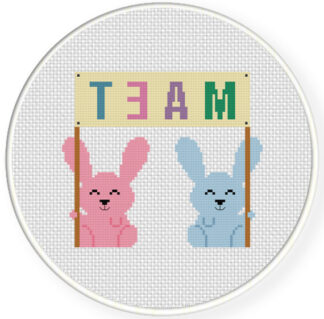 Charts Club Members Only: Bunny Team Cross Stitch Pattern