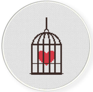 Caged Heart Cross Stitch Pattern