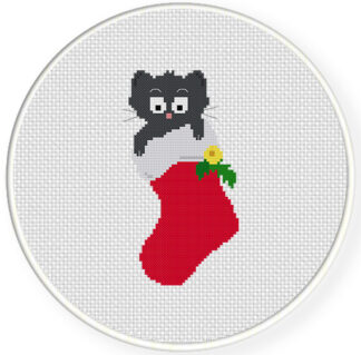 Cat In A Stocking Cross Stitch Pattern