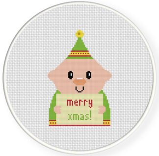 Charts Club Members Only: Elf Greetings Cross Stitch Pattern