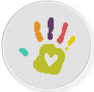 Love Hand Print Cross Stitch Pattern