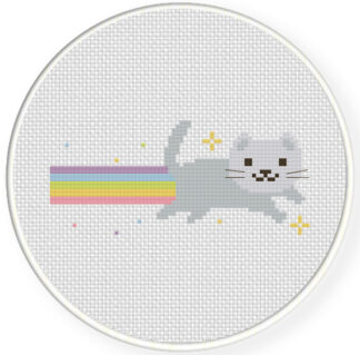 Rainbow Cat Cross Stitch Pattern