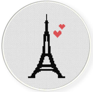 Eiffel Tower Love Cross Stitch Pattern