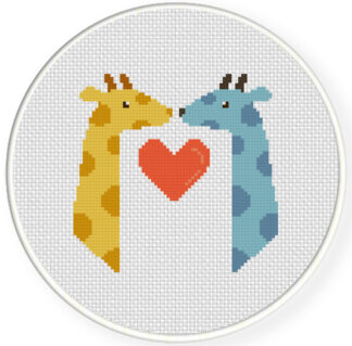 Charts Club Members Only: Giraffes In Love Cross Stitch Pattern