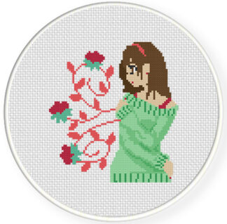 Girl Emotion Cross Stitch Pattern