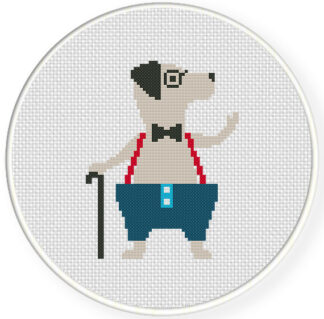 Grandpa Dog Cross Stitch Pattern