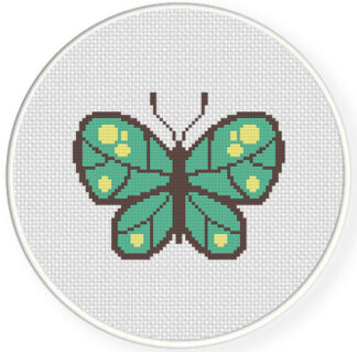 Green Butterfly Cross Stitch Pattern