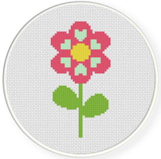 Hearty Flower Cross Stitch Pattern